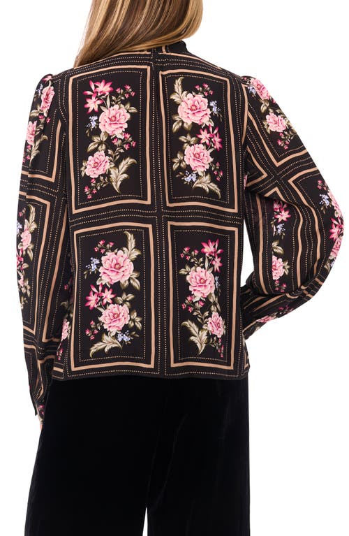 Ted Baker Alba Floral Tie Neck Shirt In Multi