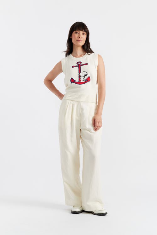 CHINTI & PARKER CHINTI & PARKER CHINTI MEETS PEANUTS EMBROIDERED SNOOPY ANCHOR TANK 