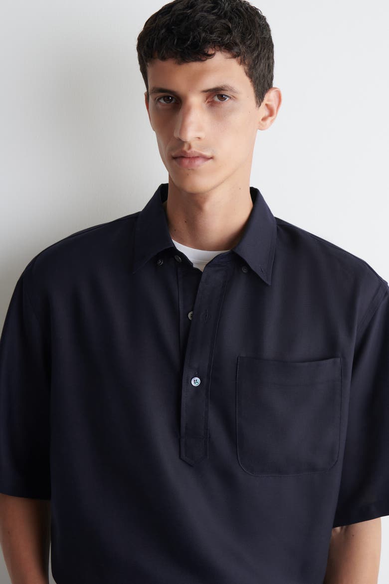 Oversized Popover Shirt, Alternate, color, NAVY