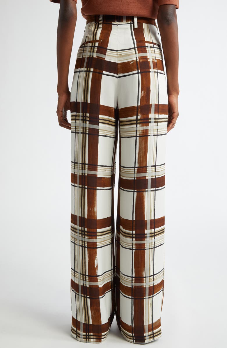 Dries Van Noten Porter Pleated Plaid Wide Leg Pants, Alternate, color, 