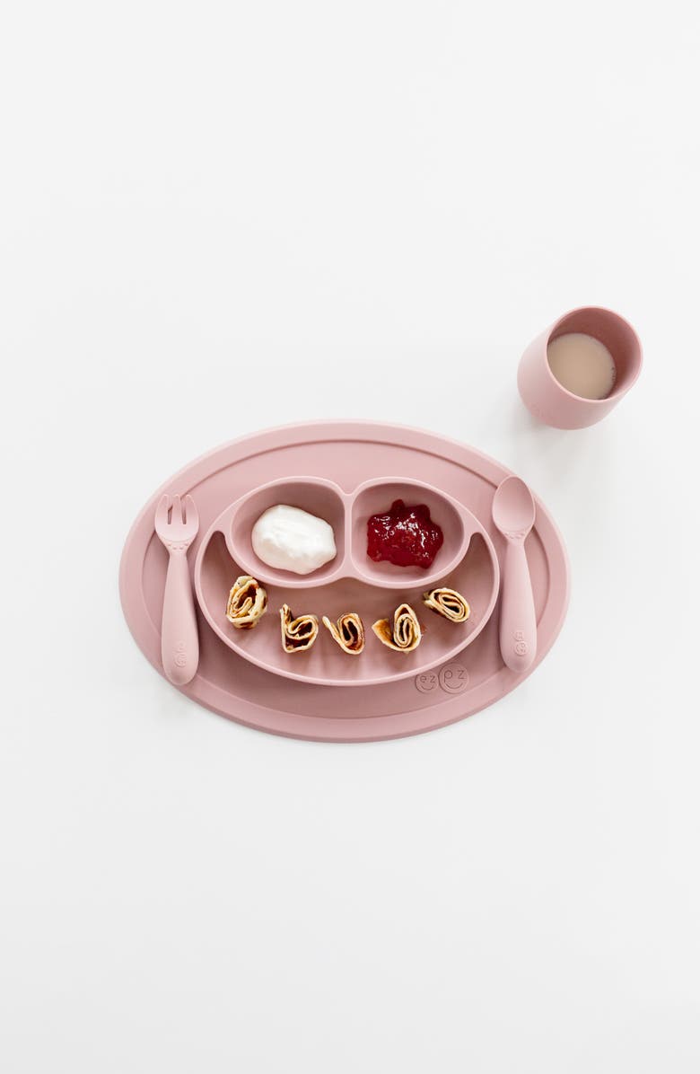 ezpz BapronBaby Delilah Floral Bapron & ezpz Mini Mat Bundle, Alternate, color, Blush