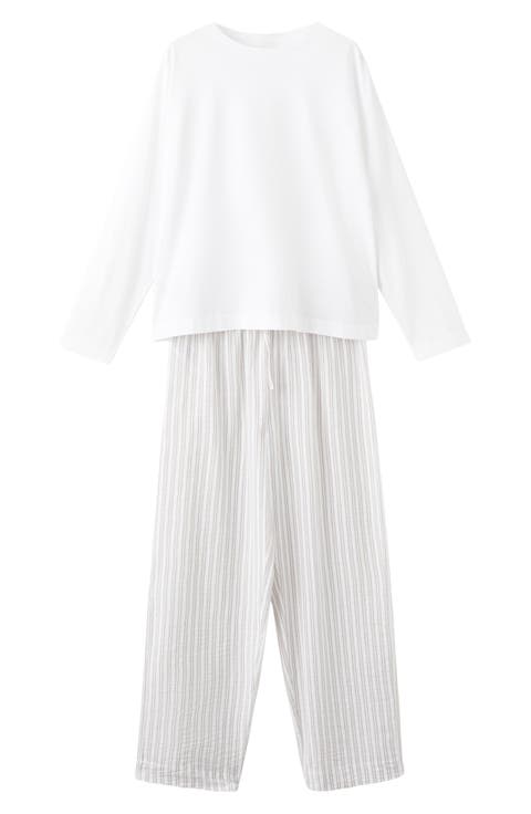 Two-Piece Stripe Cotton Pajamas
