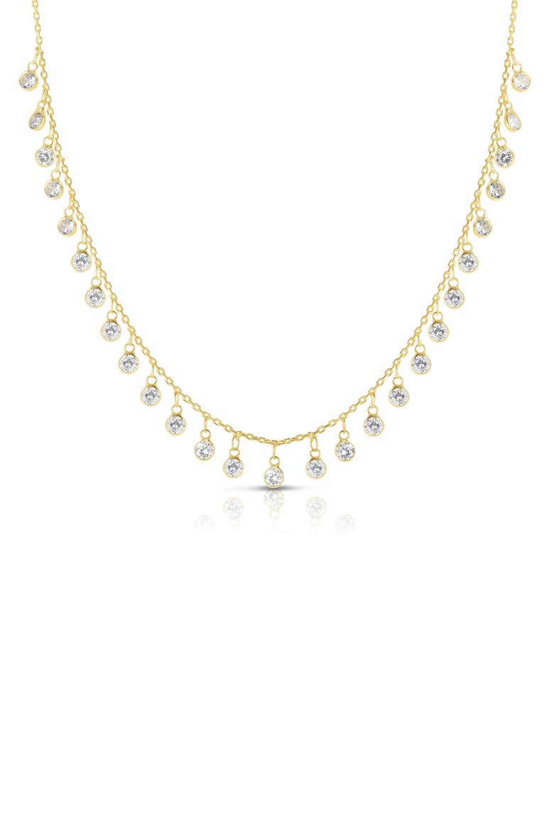 Cubic Zirconia Charm Necklace, Main, color, GOLD
