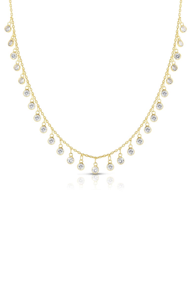 SPHERA MILANO Cubic Zirconia Charm Necklace, Main, color, Gold