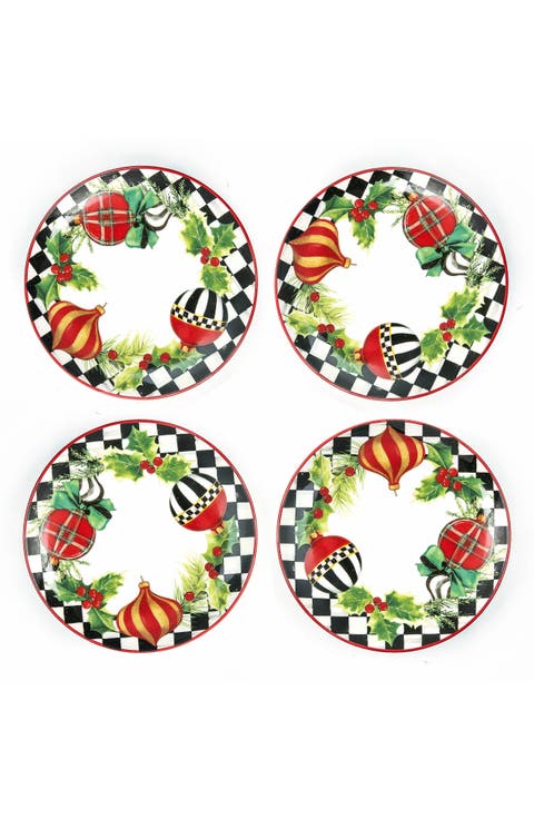Deck the Halls Set of 4 Appetizer Plates