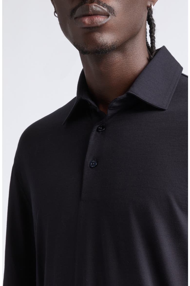 Long Sleeve Wool Jersey Polo, Alternate, color, 9200 NAVY