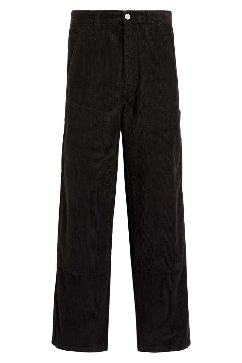 Dustan Cotton Corduroy Wide Leg Pants, Alternate, color, LIQUORICE BLACK
