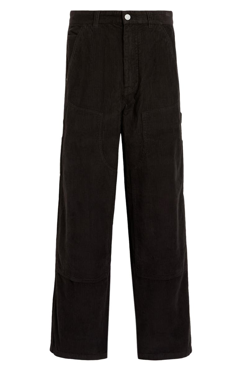 AllSaints Dustan Cotton Corduroy Wide Leg Pants, Alternate, color, Liquorice Black