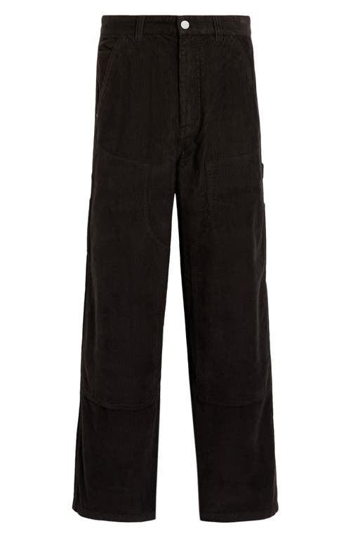 Allsaints Dustan Cotton Corduroy Wide Leg Pants In Black