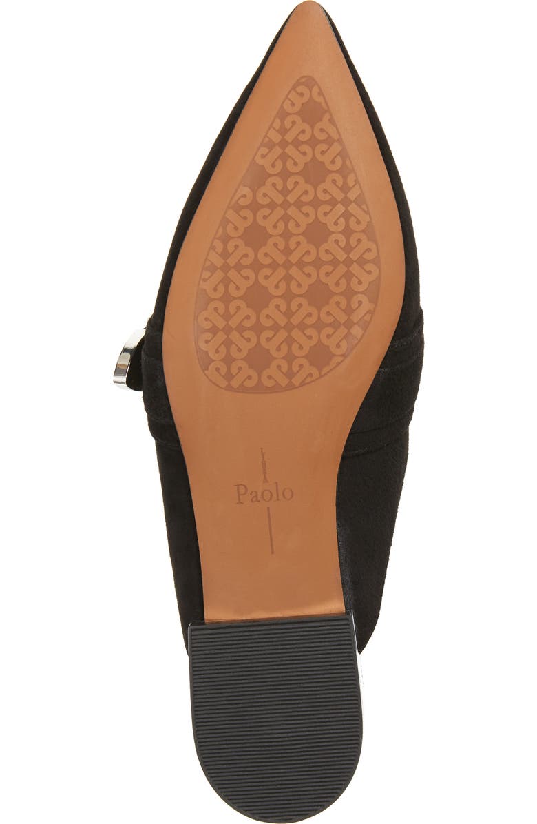 Linea Paolo Ace Buckle Pointed Toe Mule, Alternate, color, Black