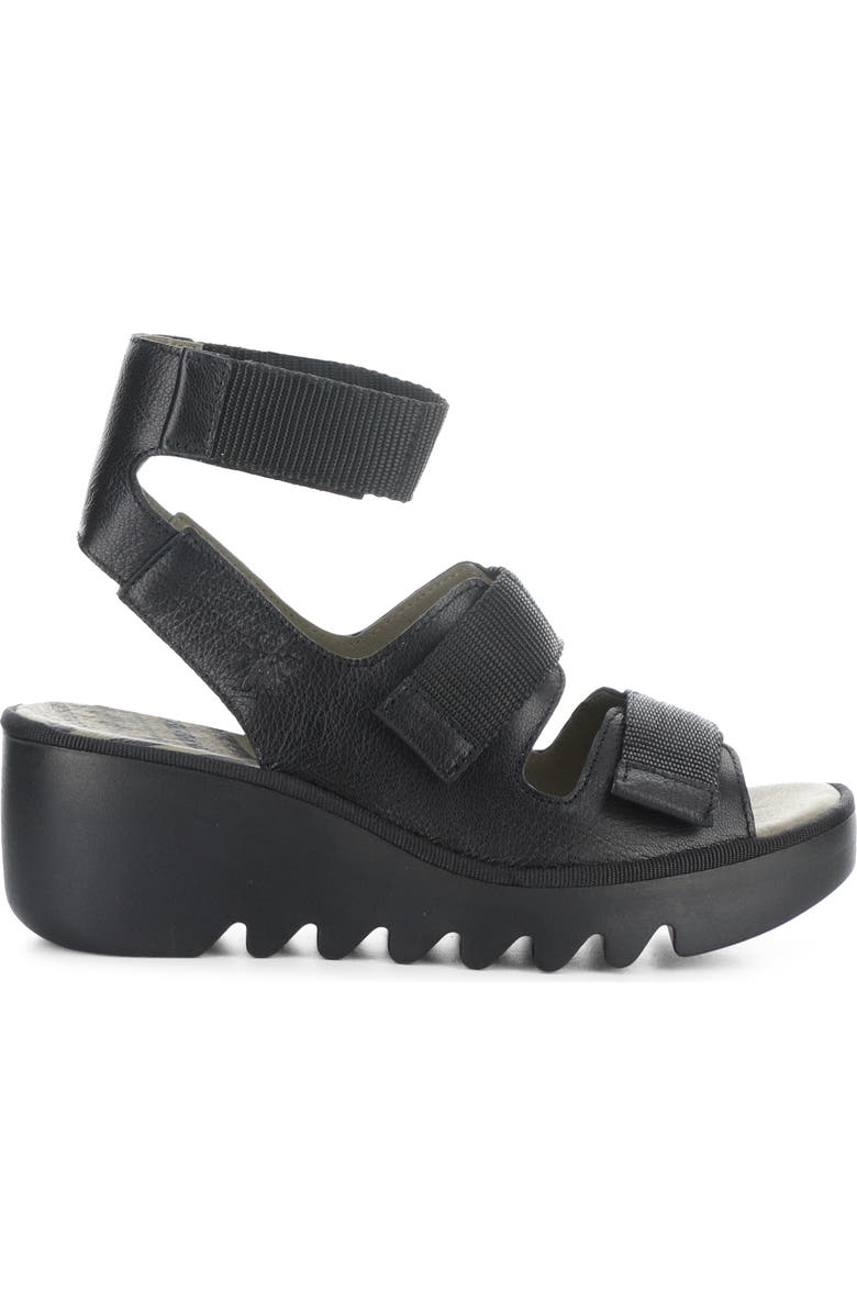 Fly London Bech Platform Wedge Sandal, Alternate, color, Black Mousse