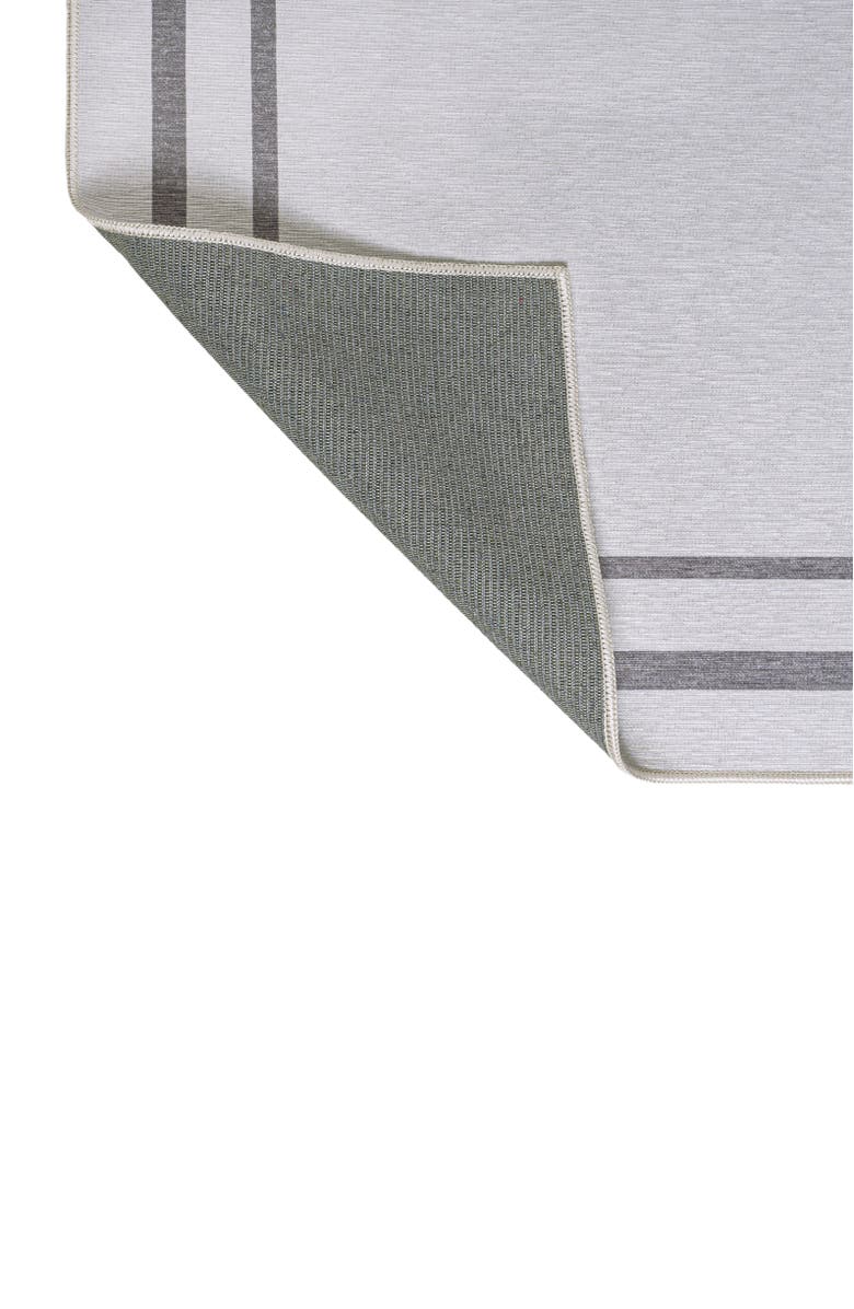 JONATHAN Y Sloane Classic 2-Stripe Border Washable Area Rug, Alternate, color, White/Gray