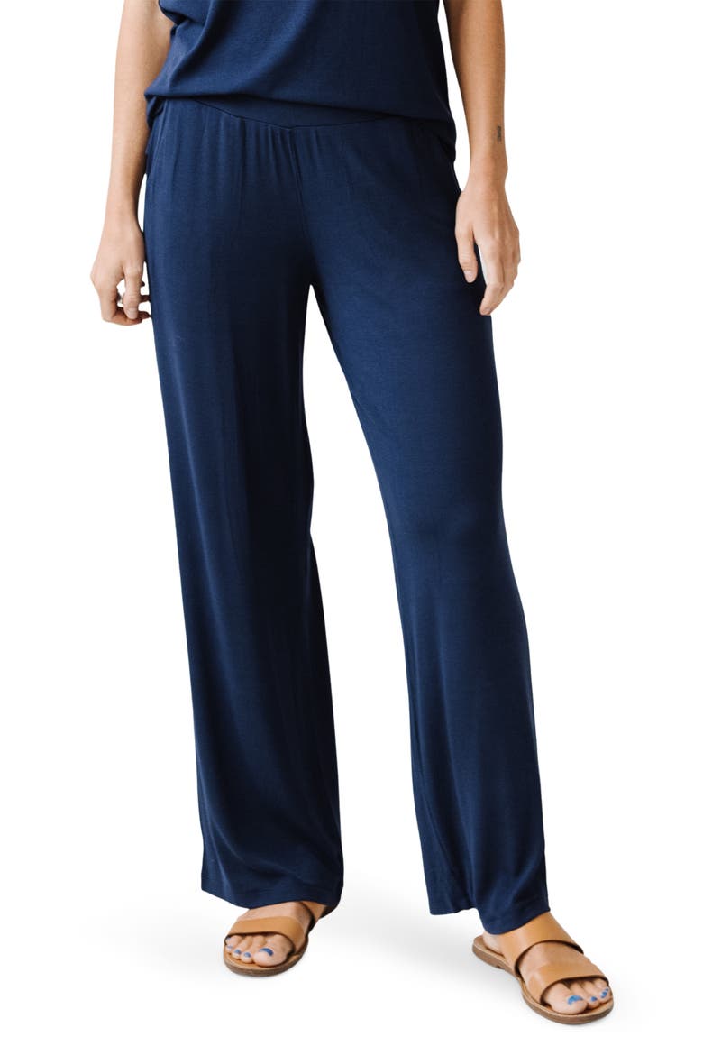 Rib Pajama Pants, Main, color, NAVY