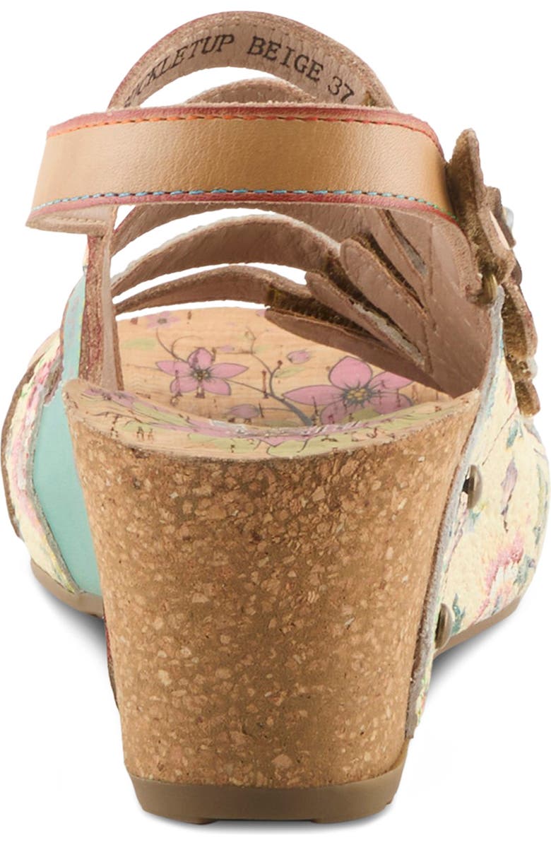 L'Artiste by Spring Step Buckle It Up Strappy Wedge Sandal, Alternate, color, Beige Multi