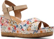 Clarks® Chicly Floral Wedge Sandal