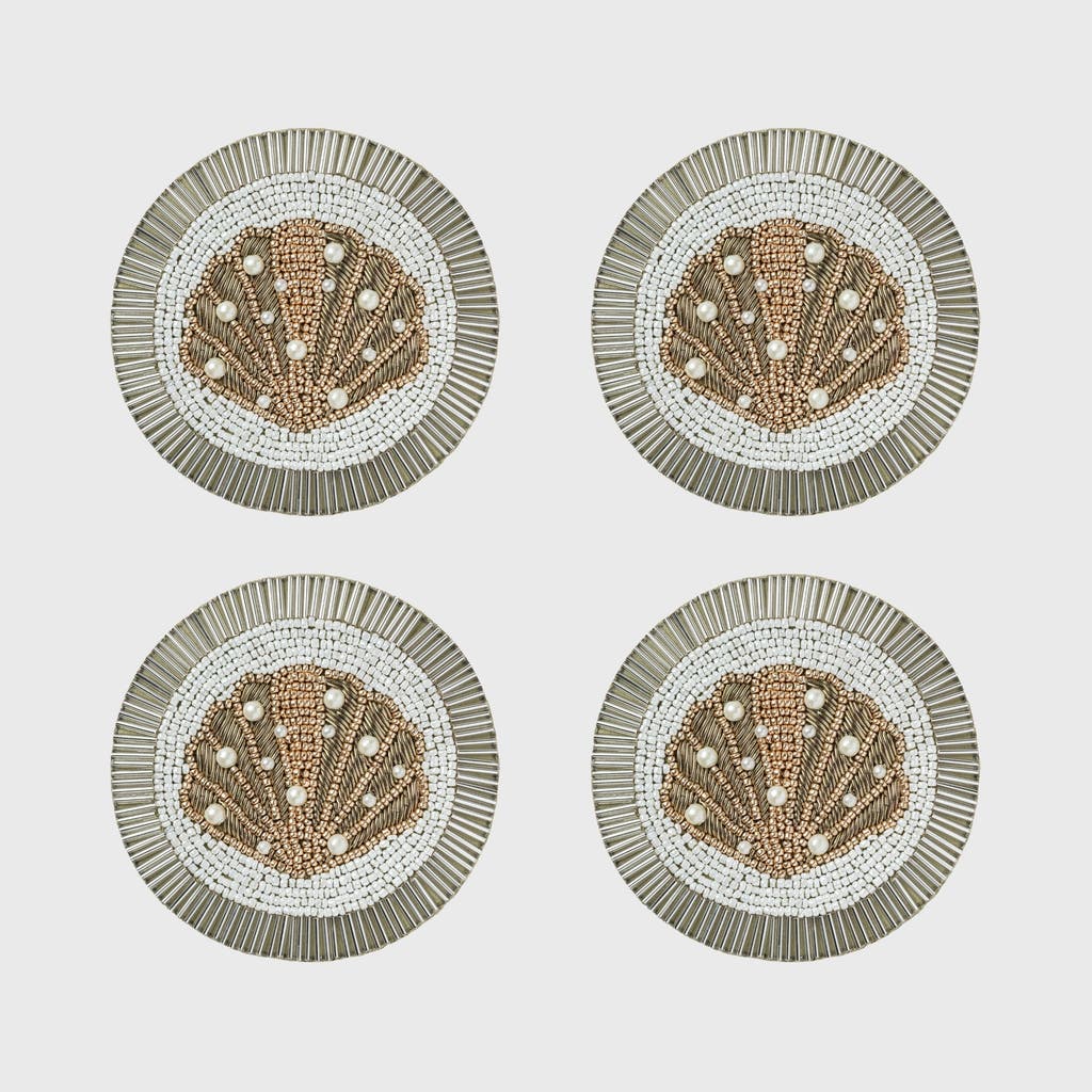 Joanna Buchanan Hand Beaded Coasters In Multi