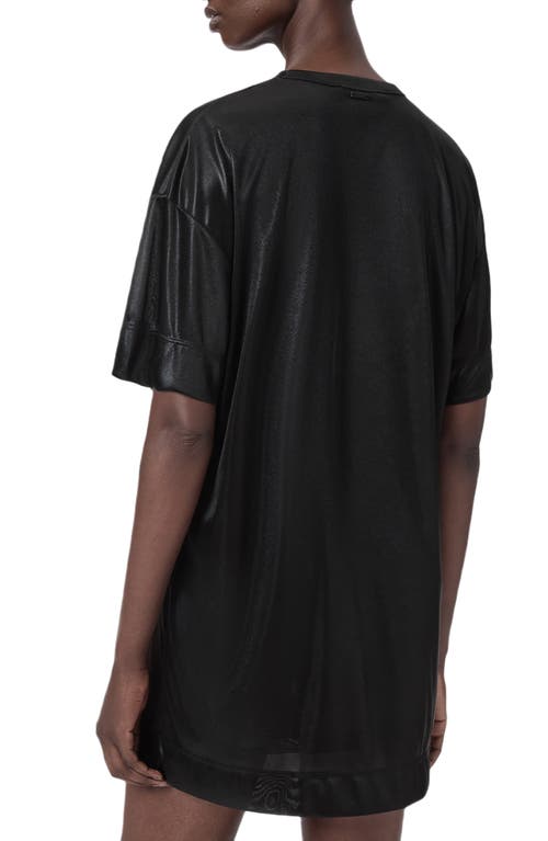 Allsaints Sparkle Mini T-shirt Dress In Black