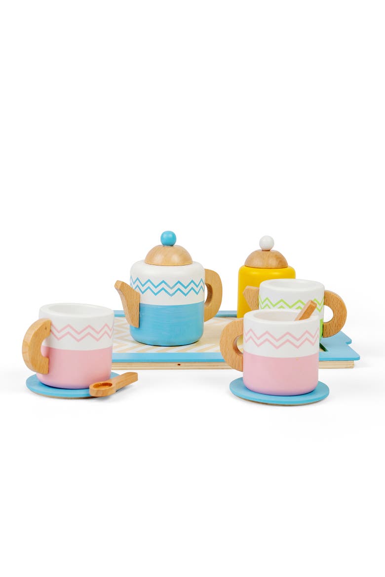 Tea Tray Set, Alternate, color, Multicoloured