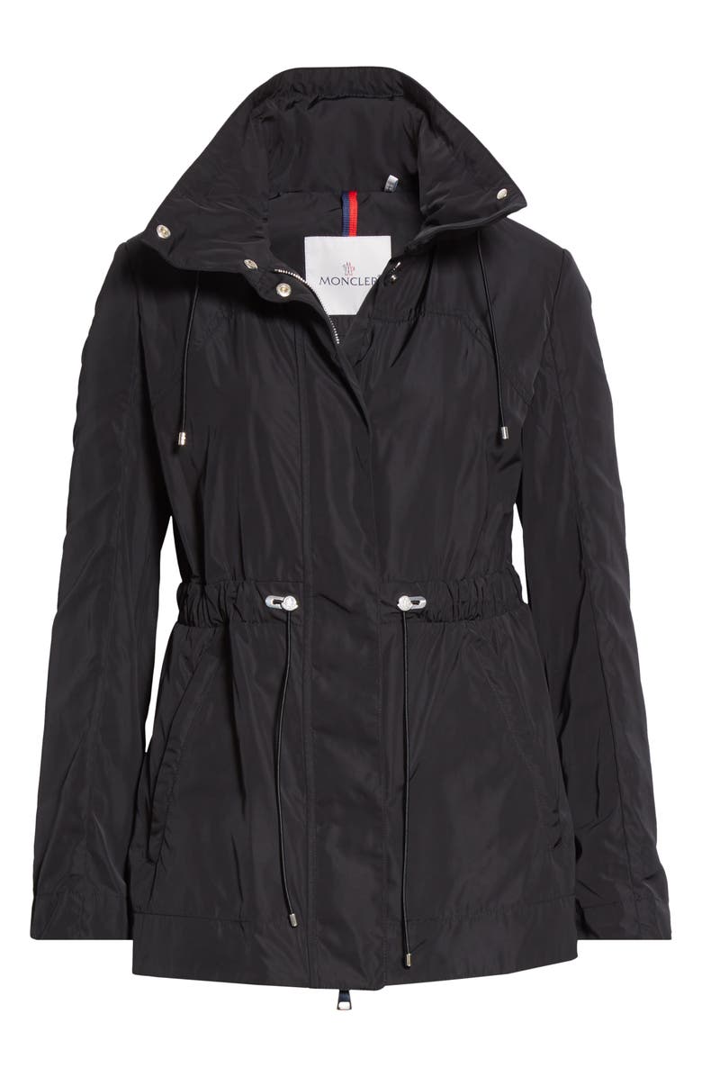 Moncler Ocre Drawstring Waist Short Jacket, Alternate, color,