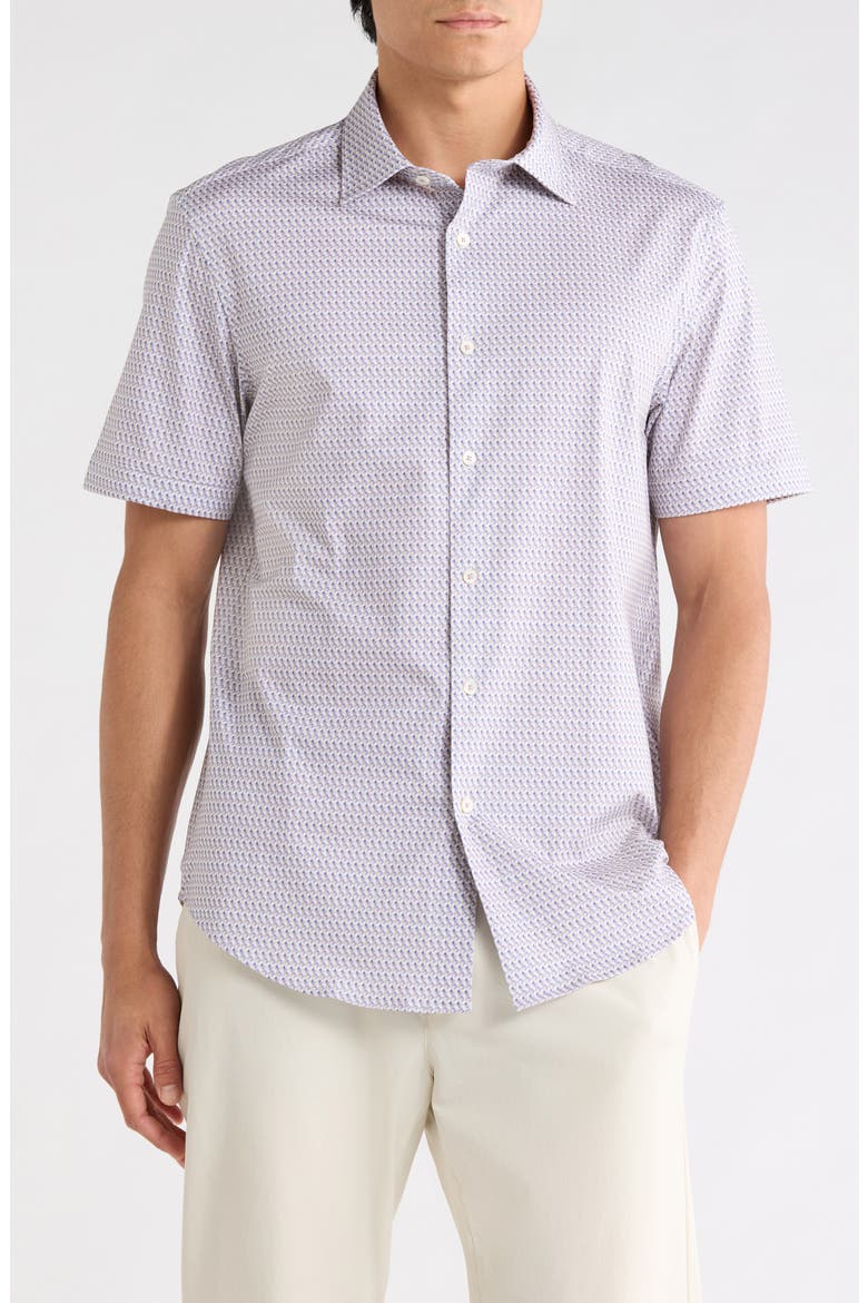 Short Sleeve Woven Shirt, Main, color, DUSTY PINK
