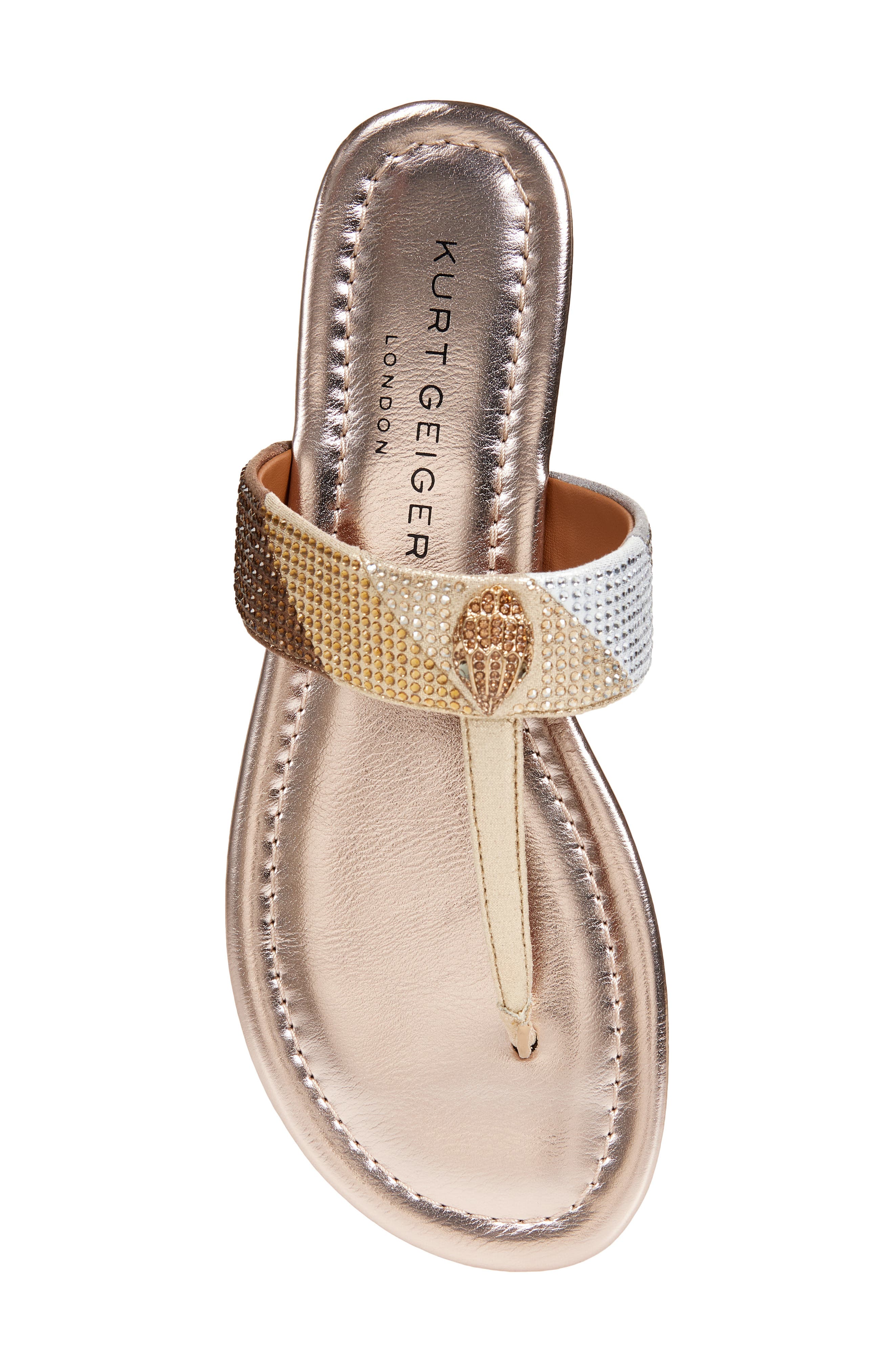 Kurt Geiger London Kensington T-Strap Sandal, Alternate, color, Gold Comb