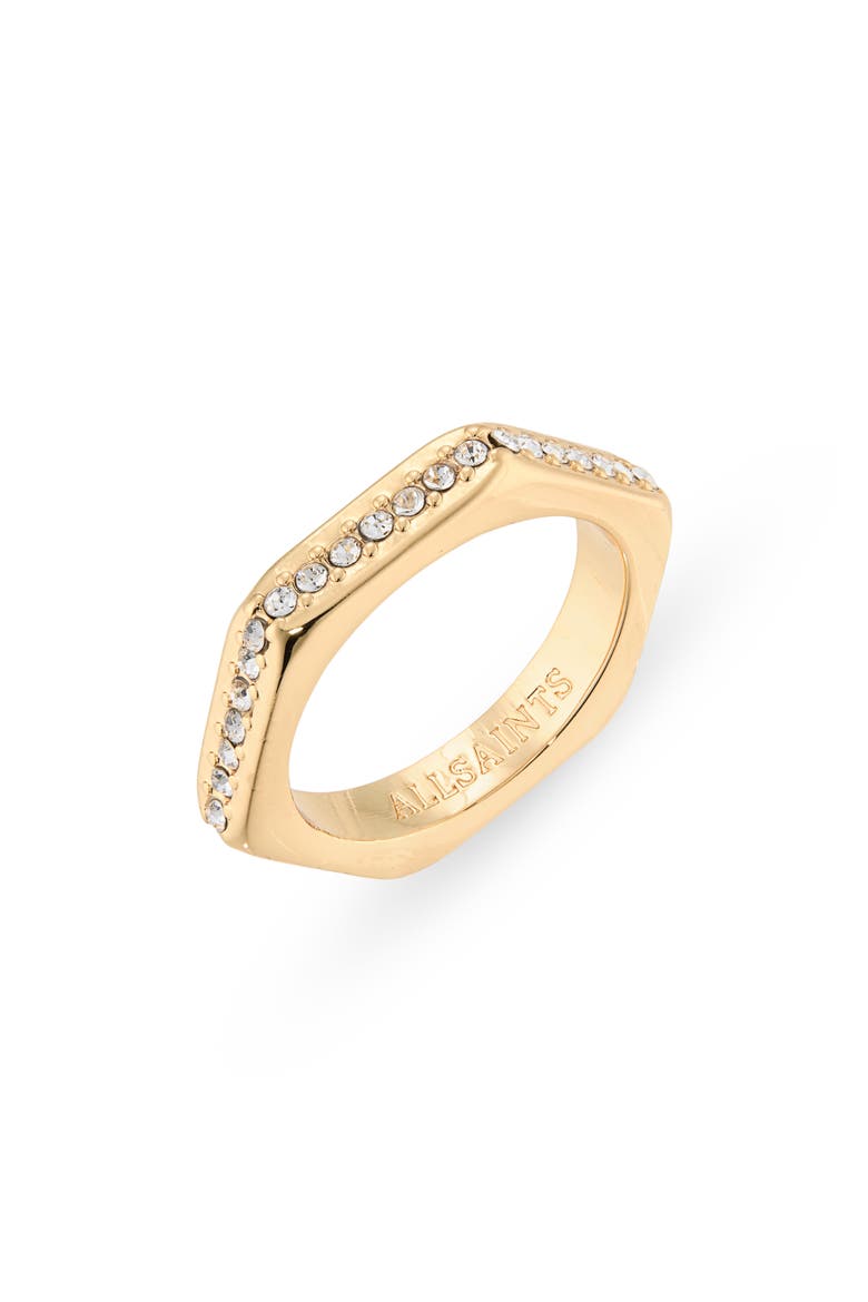 Pav Hexagon Band Ring, Alternate, color, SHINY GOLD