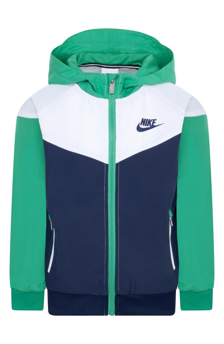 Nike Kids' Windrunner Water Resistant Hooded Jacket, Main, color, Stadium Green
