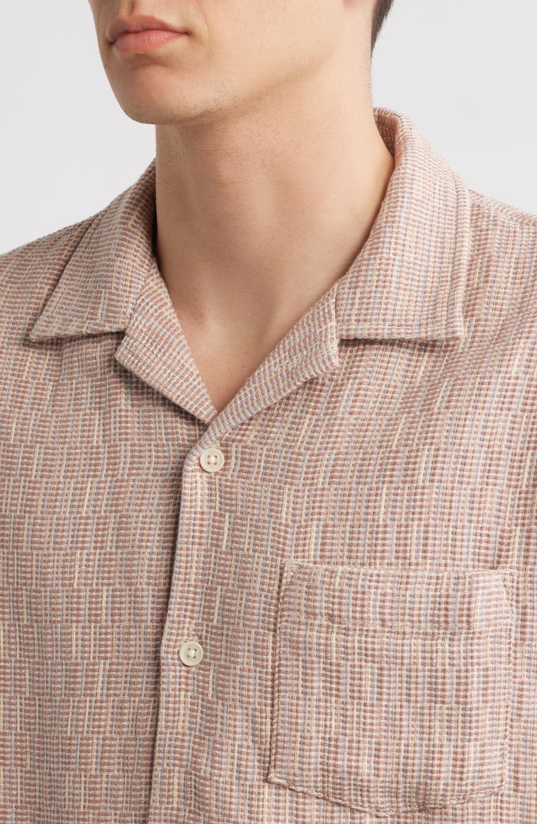 Corridor Rainbow Weave Cotton Camp Shirt, Alternate, color, Pnk