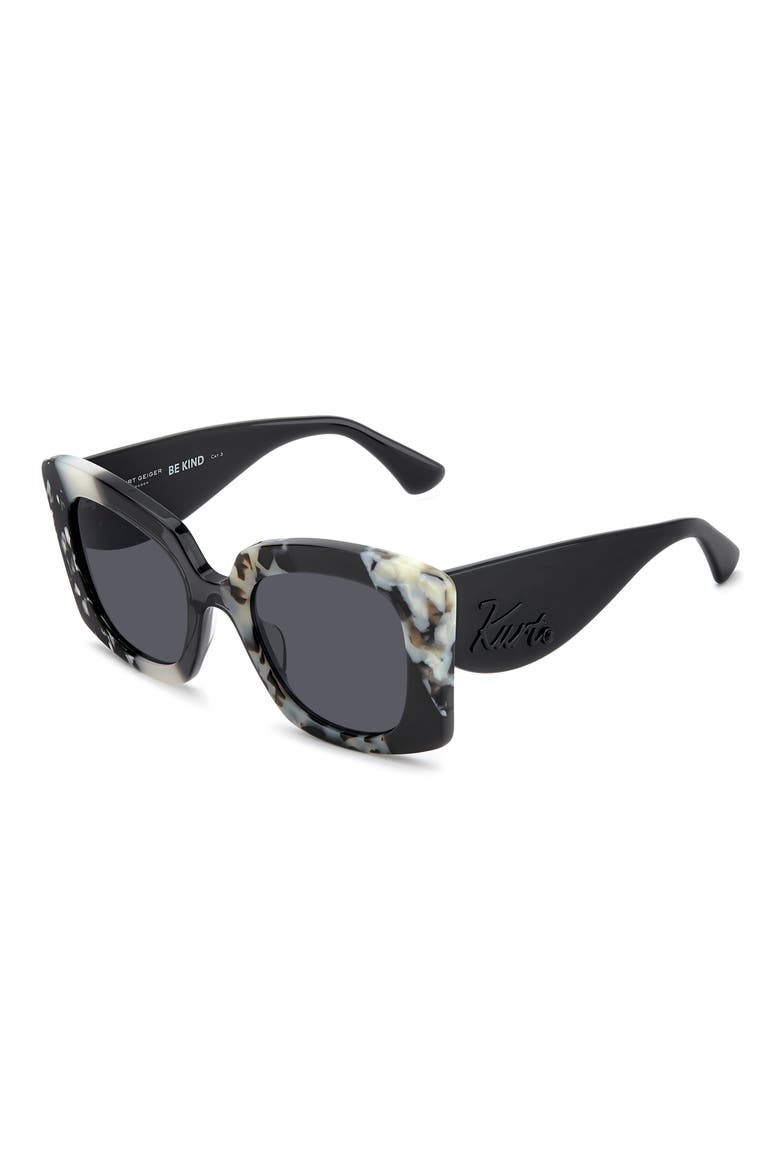 52mm Square Sunglasses, Alternate, color, BLACK MULTICOLOR/ GREY