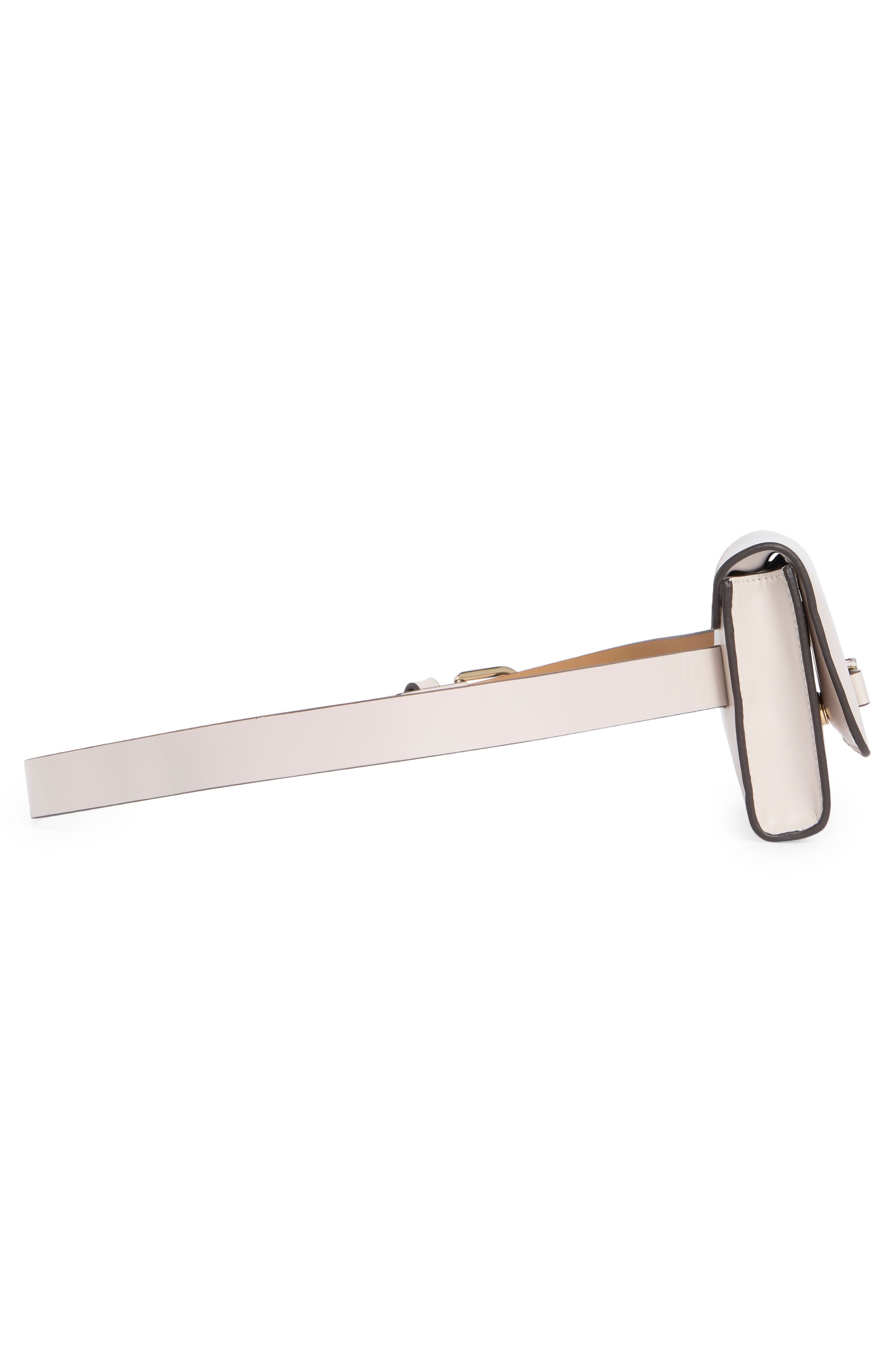 bow leather belt bag, Alternate, color, CREAM / POLISHED GOLD