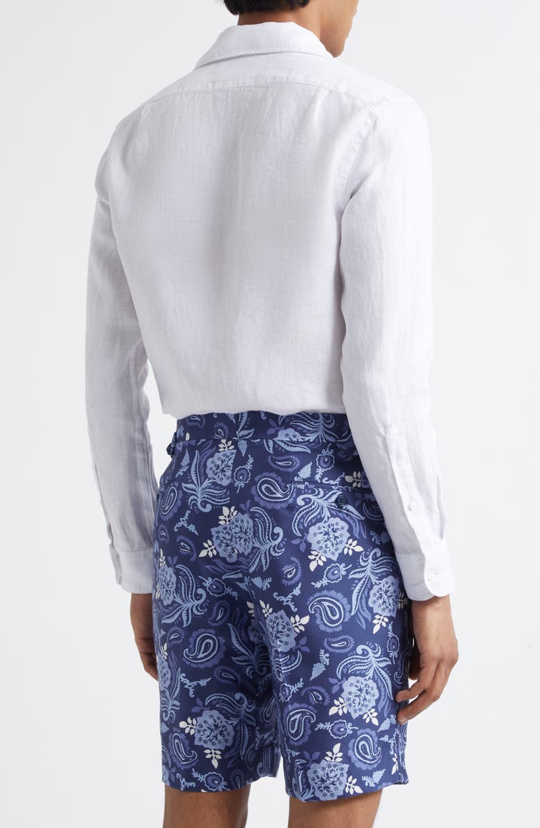 Ralph Lauren Purple Label Basket Weave Linen Button-Up Shirt, Alternate, color, White