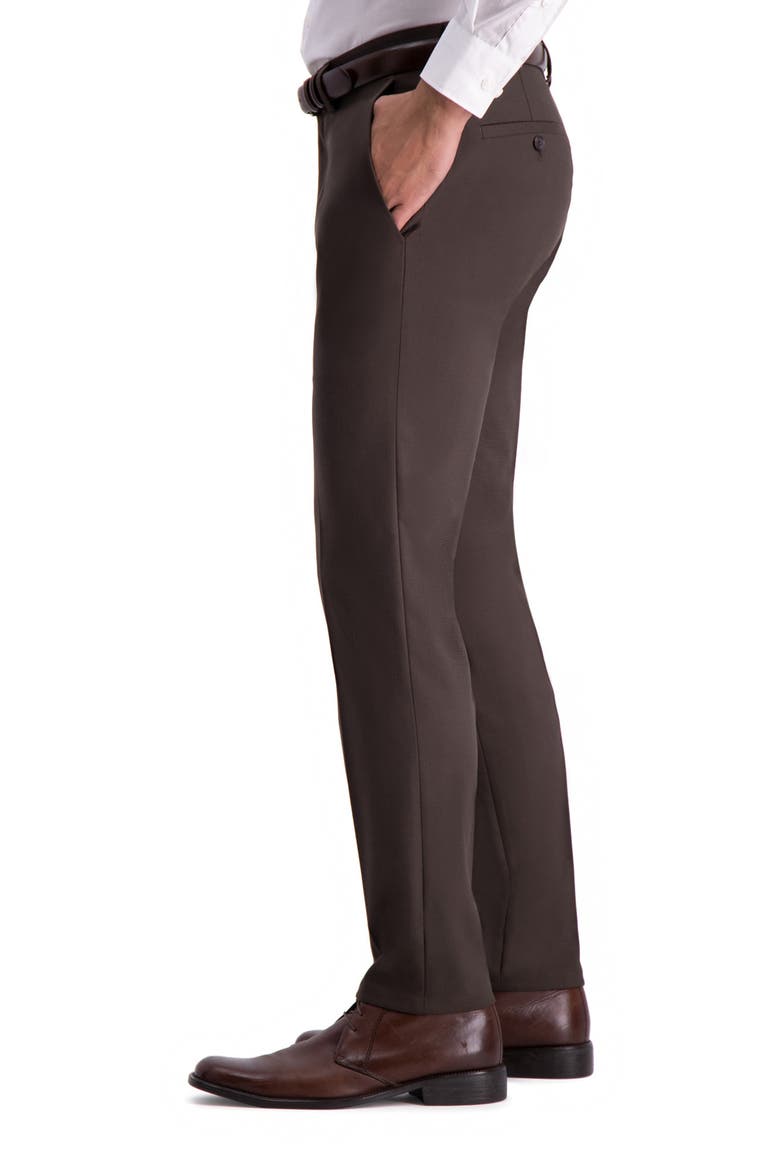 Reaction Shadow Check Slim Fit Dress Pants, Alternate, color, BROWN