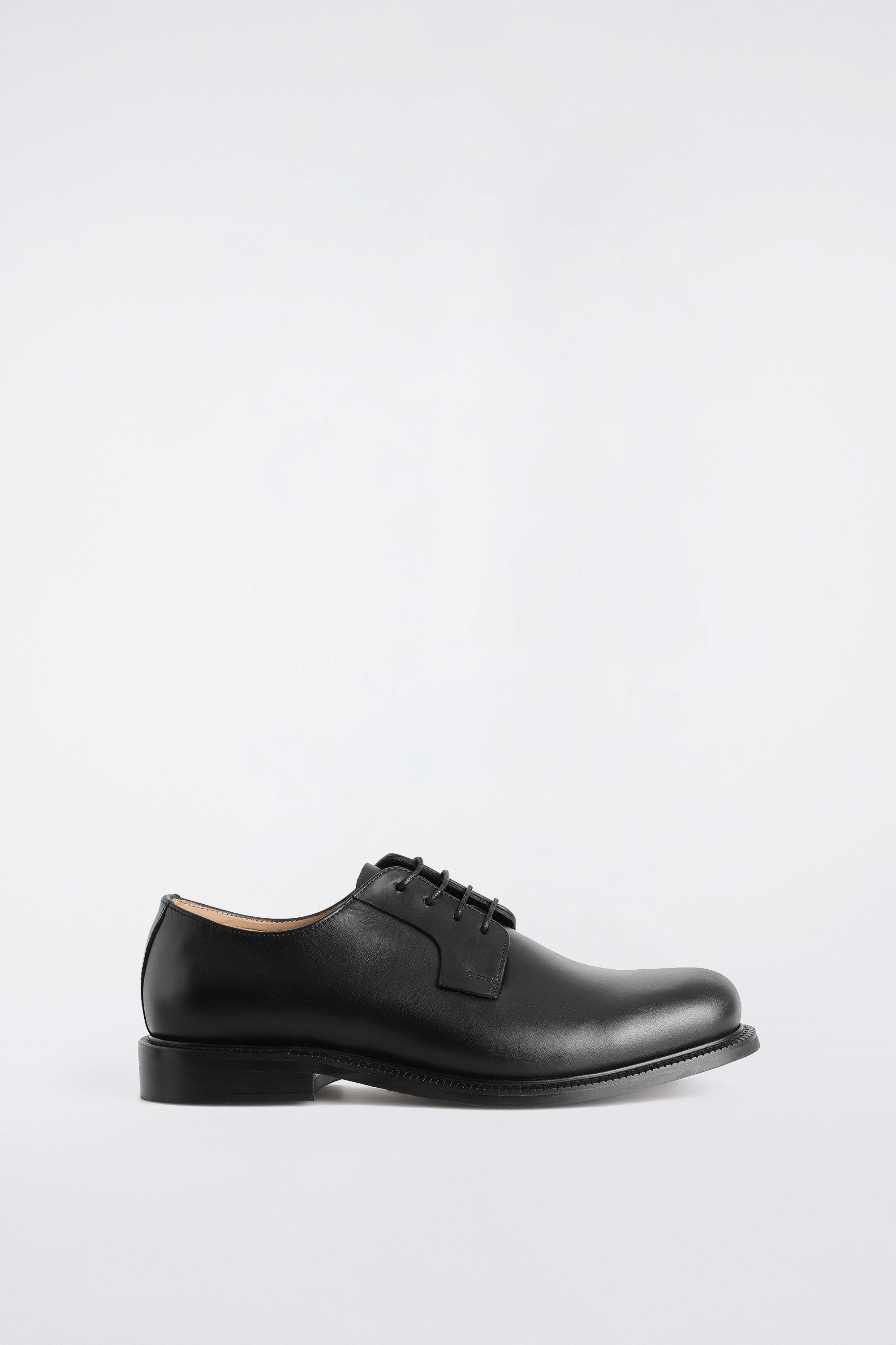COS Leather Derby Shoes, Main, color, Black