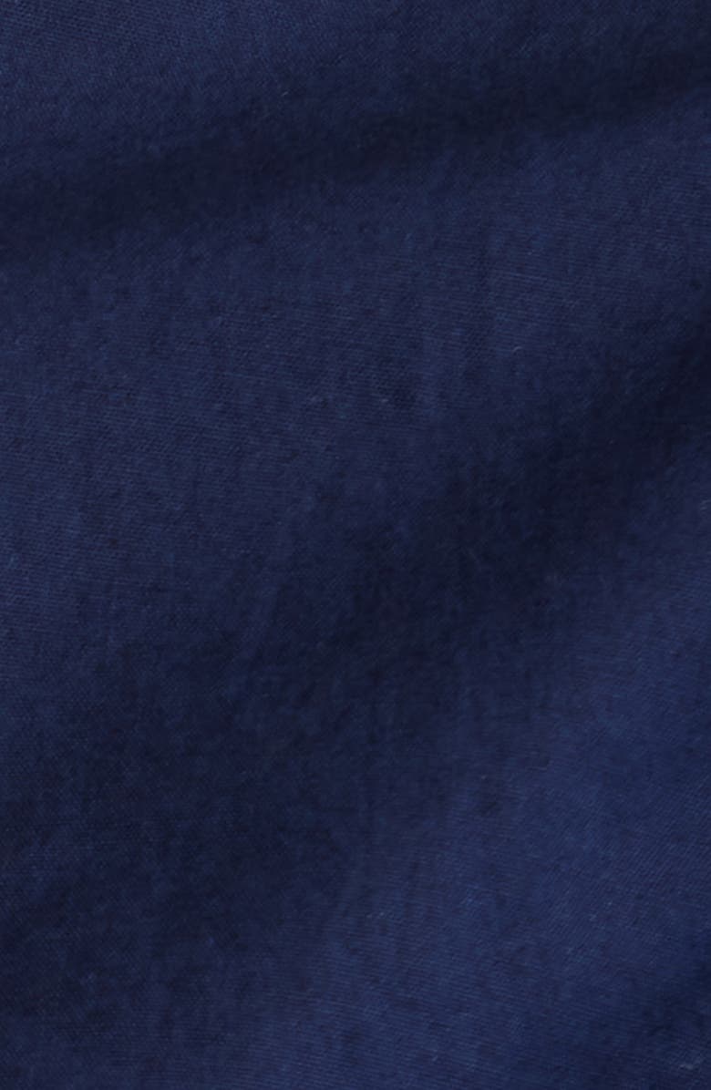 LOVE THE LABEL Elizabeth Embroidered Peplum Top, Alternate, color, Navy W White Embroidery