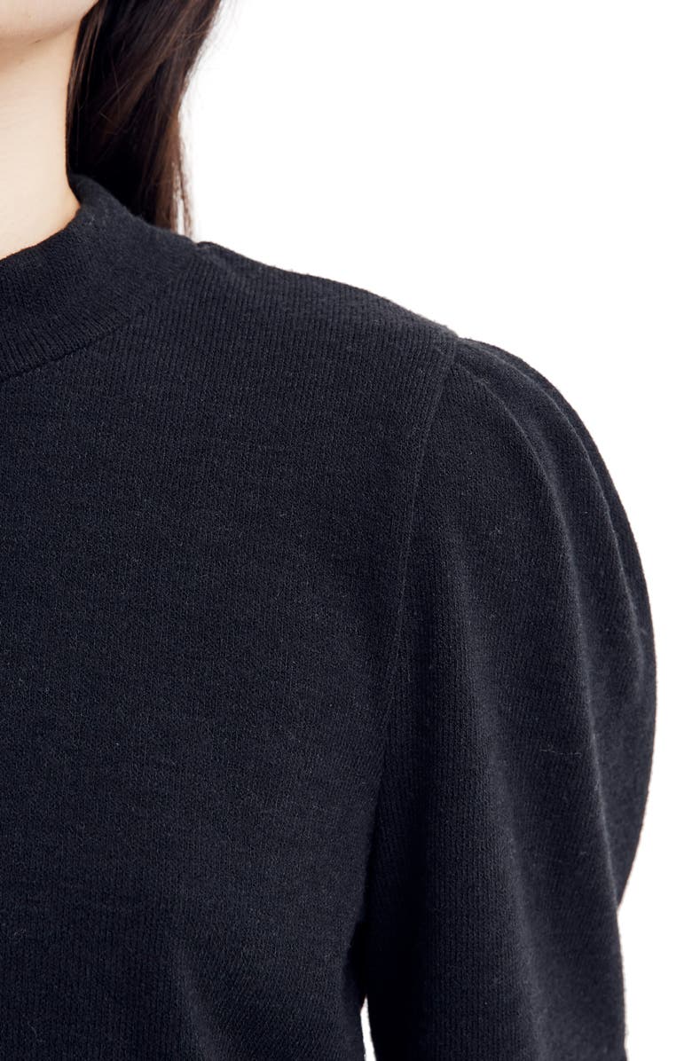 Madewell Puff Sleeve Mock Neck Top, Alternate, color, 