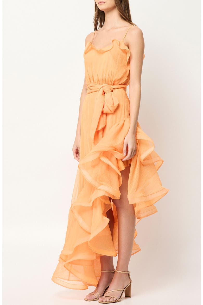 Elliate Maldives Ruffle Asymmetric Maxi Dress, Alternate, color, MANGO
