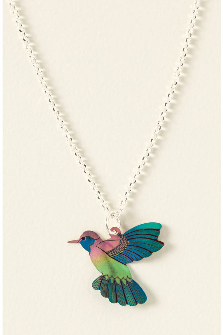 Iridescent Joyous Hummingbird Necklace, Main, color, Multi