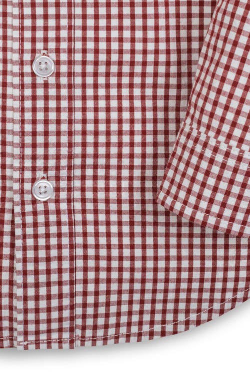 Hope & Henry Boys' Organic Stretch Poplin Shirt, Kids In Burgundy