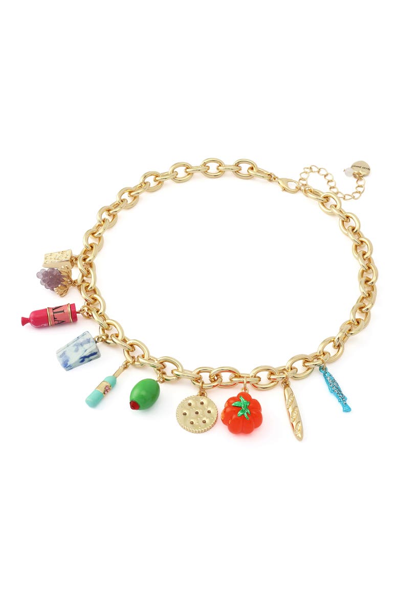 Charcuterie Charm Frontal Necklace, Alternate, color, MULTI