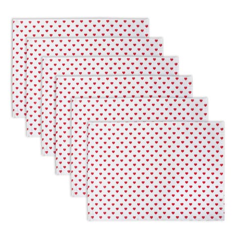 Lil Hearts Ribbed Placemats Set/6