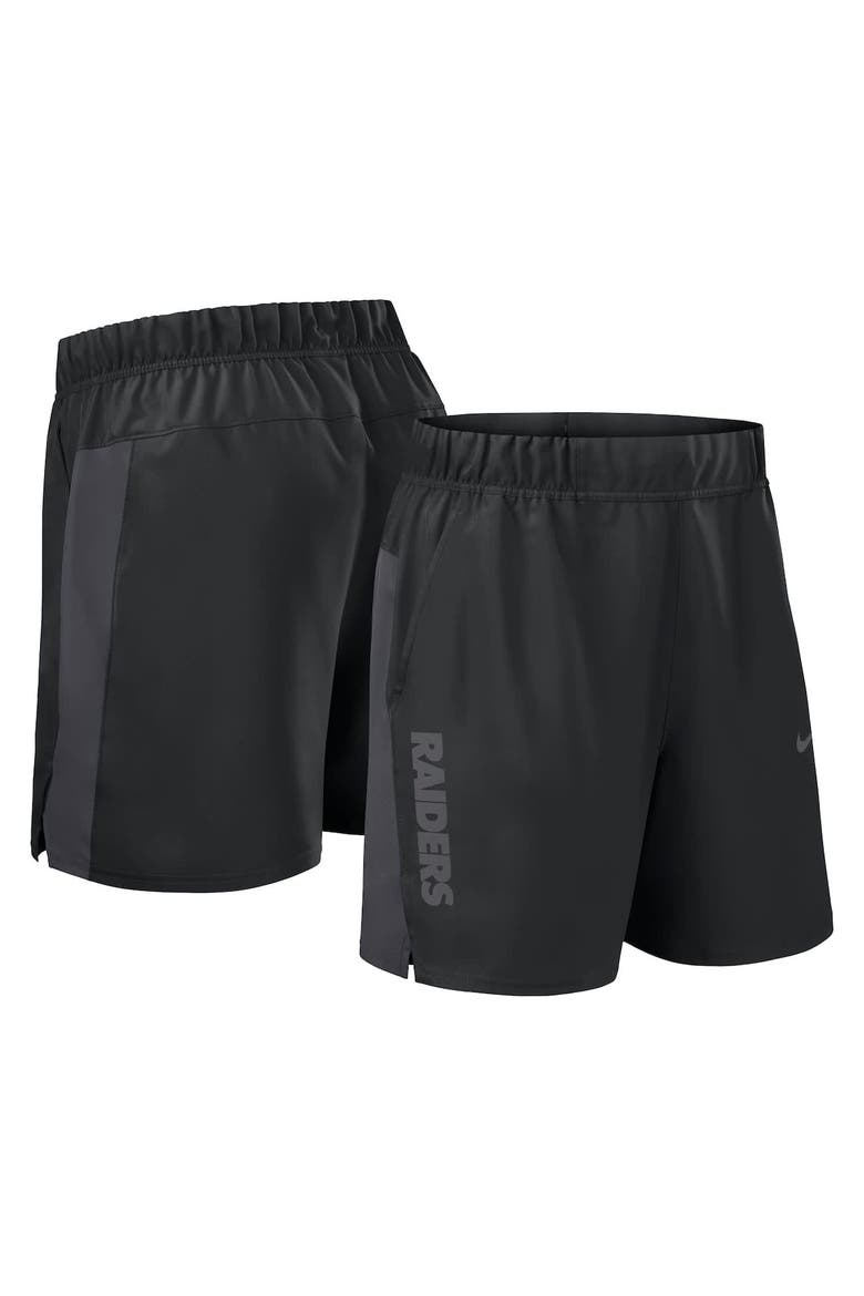 Men's Nike Black Las Vegas Raiders Woven Victory Performance Shorts, Alternate, color, Black
