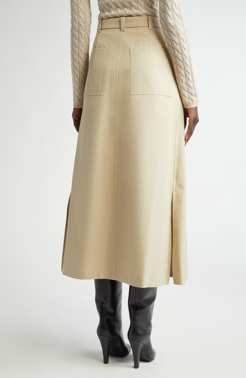Altuzarra Mack Pleated Cotton Twill Midi Skirt In Sapling