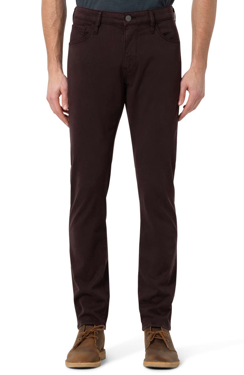 34 Heritage Courage Stretch Cotton Twill Straight Leg Pants, Main, color, Burgundy Twill