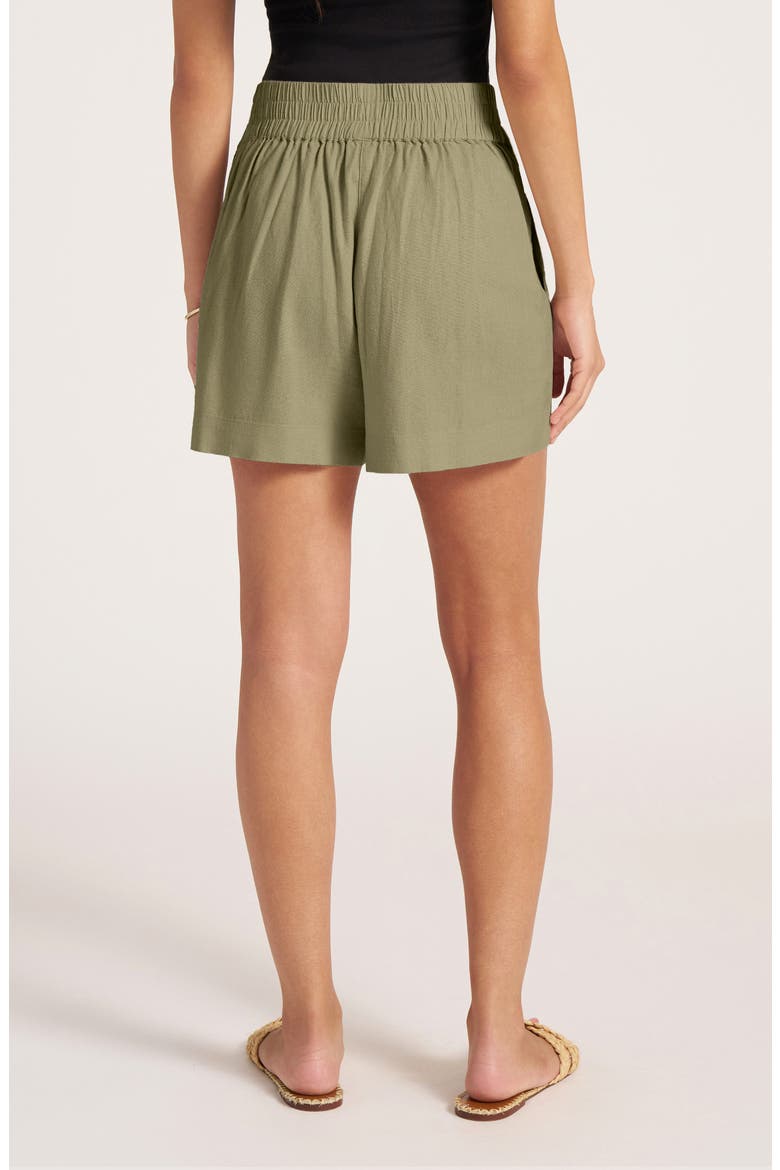 Ventura High Waist Linen Blend Shorts, Alternate, color, OLIVE