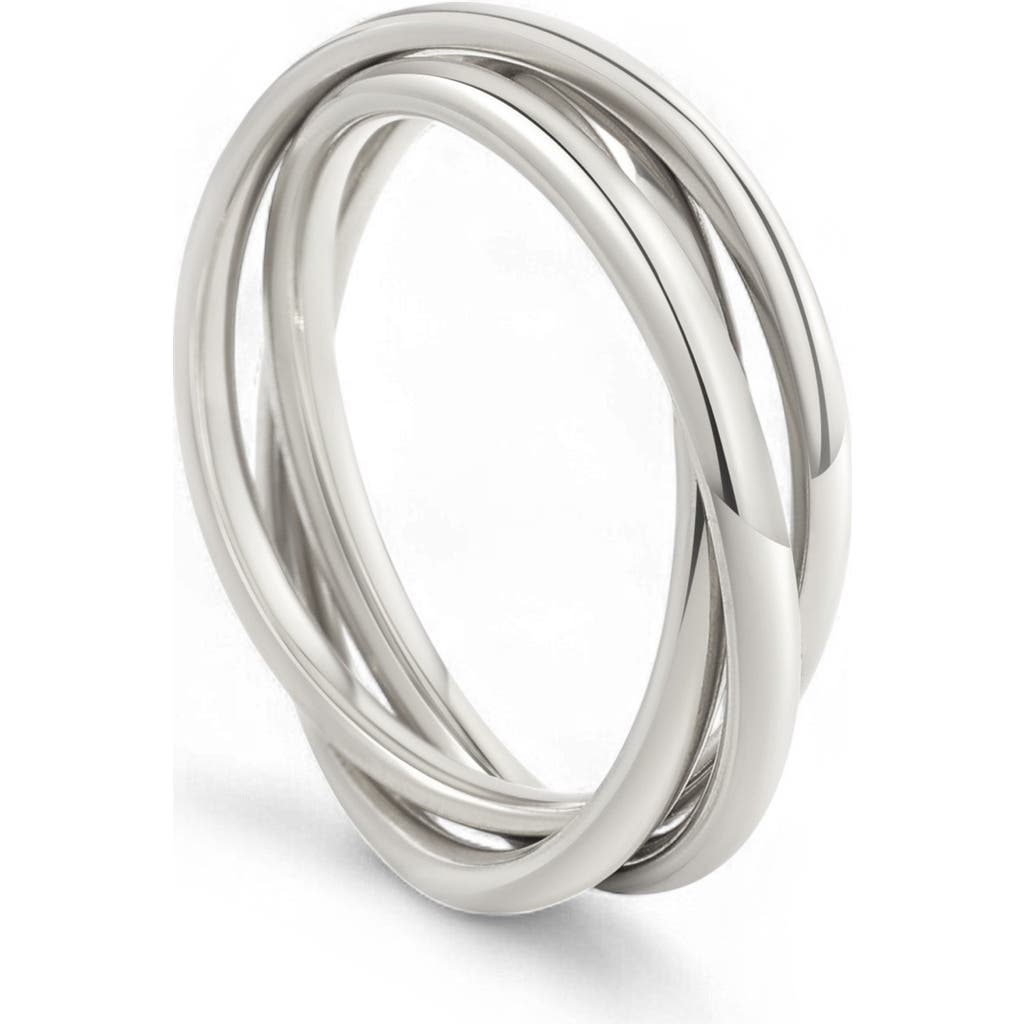 Mint & Lily Dainty Interlocking Fidget Ring In Silver