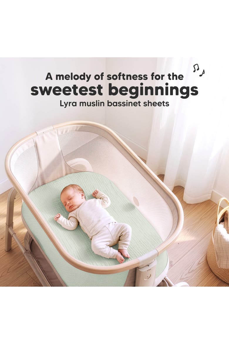 2-Pack Lyra Muslin Bassinet Sheets - Maxi Cosi, Alternate, color, Sage