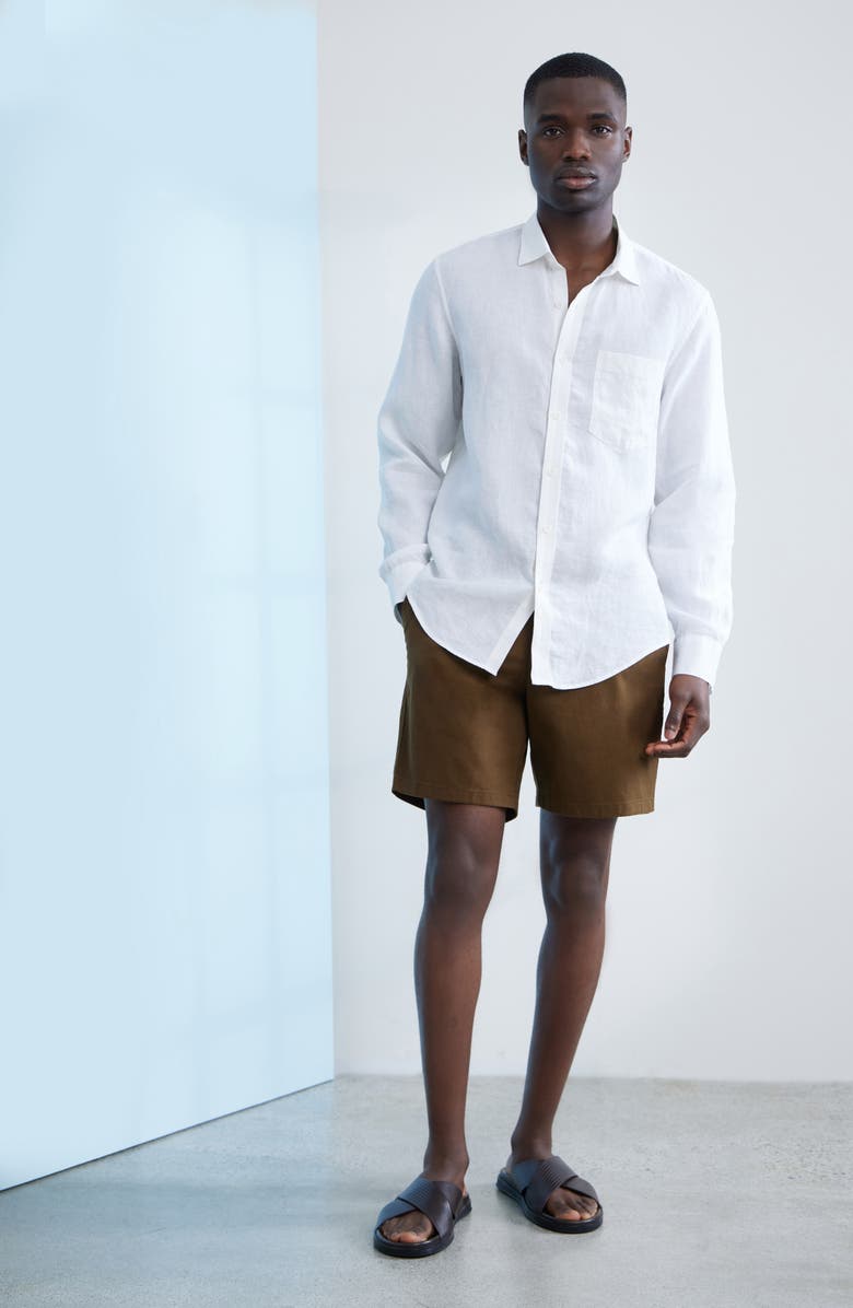 Nordstrom Linen Button-Up Shirt, Alternate, color, White