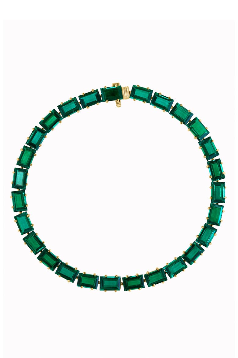 14K Yellow Gold Lab Grown Emerald Tennis Bracelet, Main, color, 14K Yellow Gold