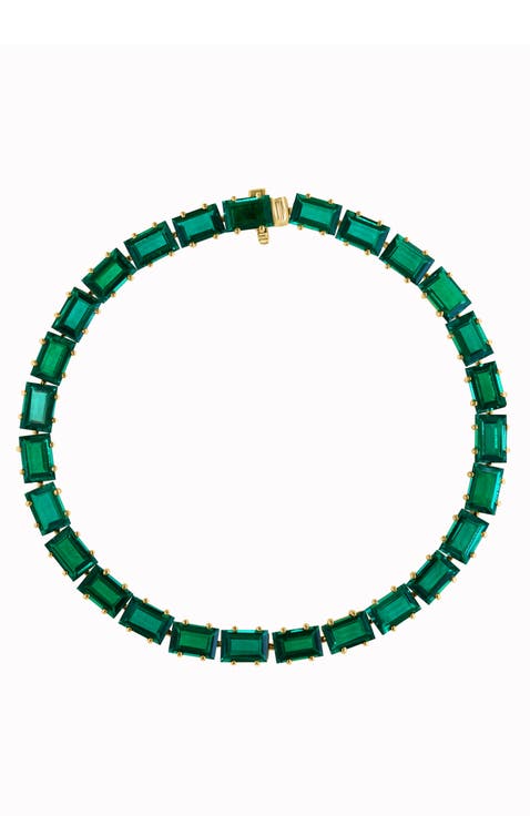 Effy 14K Yellow Gold Lab Grown Emerald Tennis Bracelet