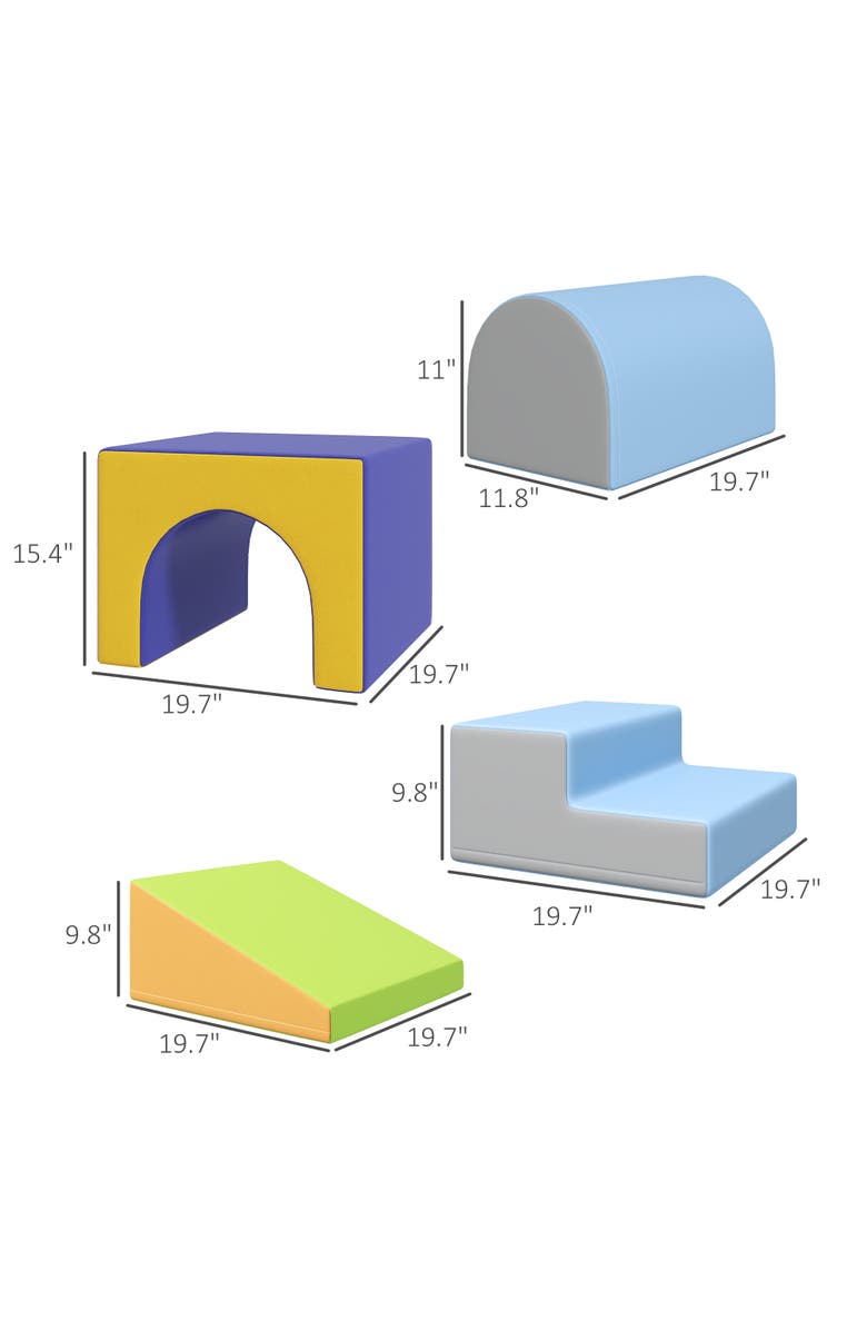 Qaba Foam Play Set for Toddlers, Easy-to-clean Soft 
Safe Climbing Set, Alternate, color, Contemporary